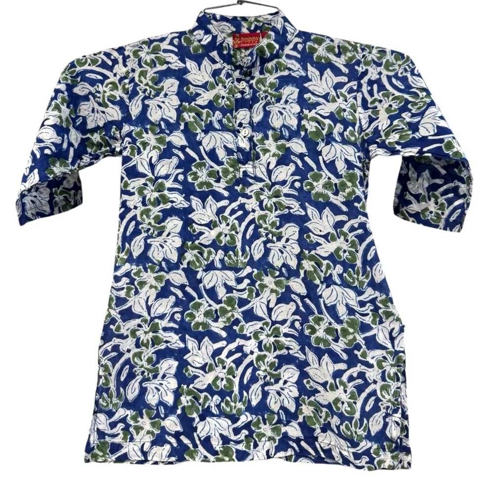 Poppy Colours of Kids Girls Blue Floral Dress Size 2